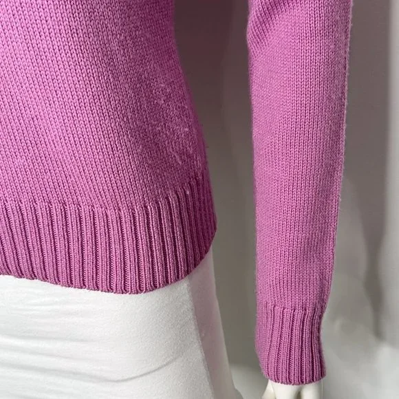 Theory Classic Wool Long Sleeve Turtleneck Sweater in Pink Women’s Size S - Picture 10 of 15